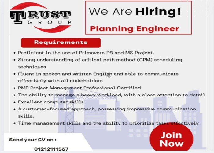 Planning Engineer required